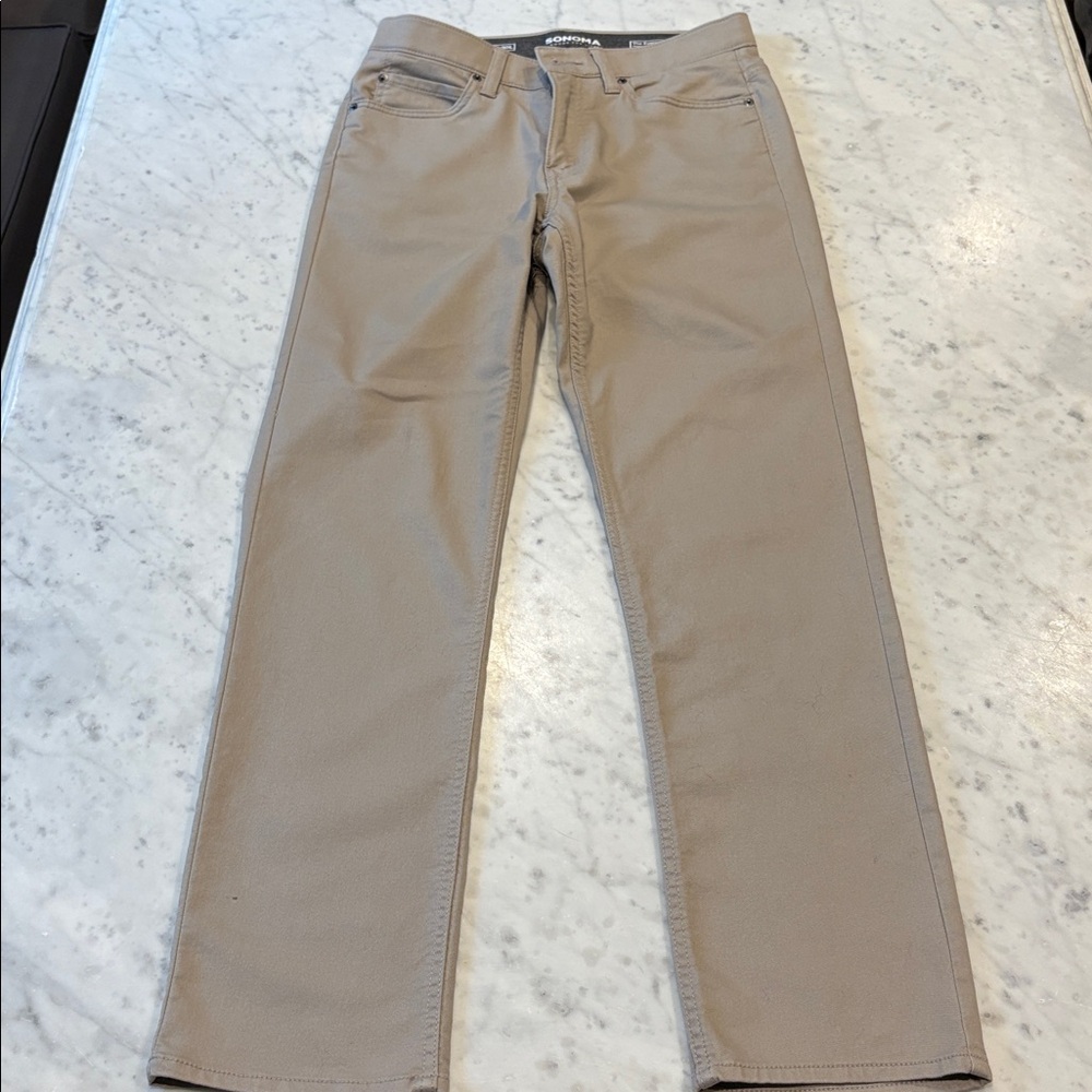 Men’s Sonoma Everday All-Day Pant, Flex Waistband, 29x30, Taupe, Excellent cond! - Picture 8 of 12